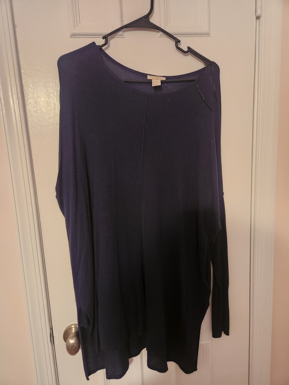 H&M Navy Long-Sleeve Lightweight Knit Top